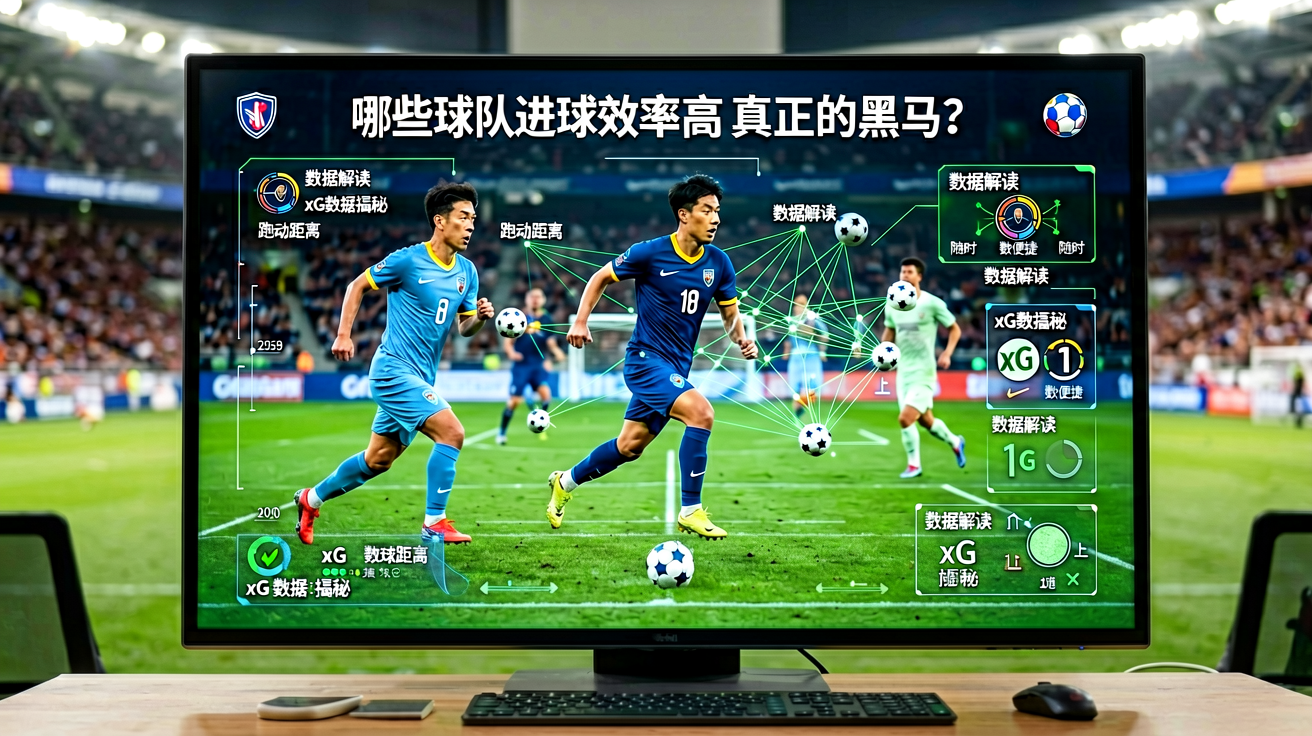 足球数据分析图表展示在屏幕上，显示球员跑动距离和传球网络